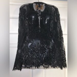 White House Black Market Black Lace Top